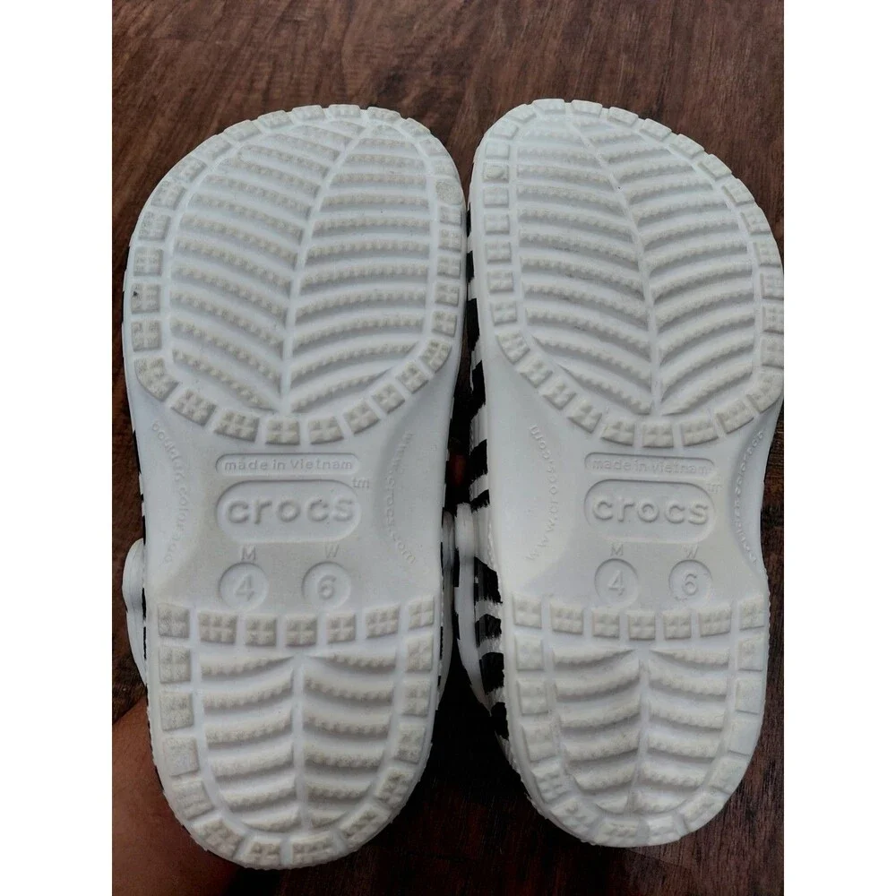 Womens Crocs Animal Remix Zebra/Prints Clogs Men Size 4 Womens 6